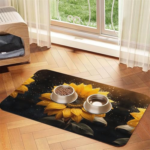 Schöne Sonnenblume 4 Druck Katzenfutter Matte Haustier Fütterungsmatte für Boden Haustier Zubehör Hund Wassernapf Matte Hund Essentials Schöne Sonnenblume 4 Druck Katzenfutter Matte Haustier Fütterungsmatte für Boden Haustier Zubehör Hund Wassernapf Matte Hund Essentials von KOUUIP