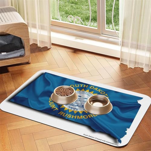 South Dakota Flagge, Kartendruck, Katzenfuttermatte, Haustier-Futtermatte für Boden, Haustierbedarf, Wassernapf, Matte für Hunde South Dakota Flagge, Kartendruck, Katzenfuttermatte, Haustier-Futtermatte für Boden, Haustierbedarf, Wassernapf, Matte für Hunde von KOUUIP