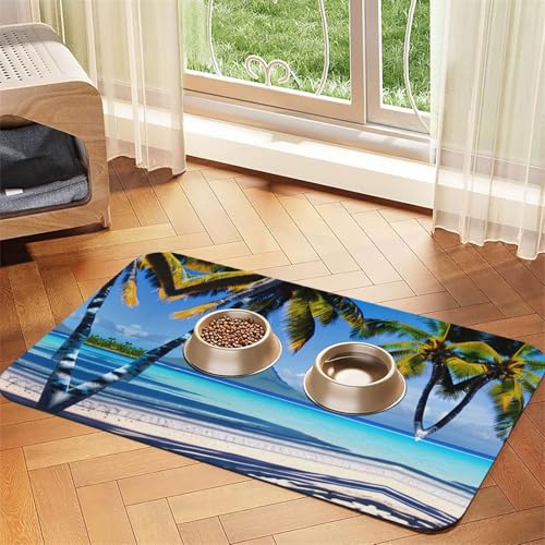 Tahiti Beaches Katzenfuttermatte, Haustier-Futtermatte für Boden, Haustierbedarf, Wassernapf, Matte für Hunde Tahiti Beaches Katzenfuttermatte, Haustier-Futtermatte für Boden, Haustierbedarf, Wassernapf, Matte für Hunde von KOUUIP