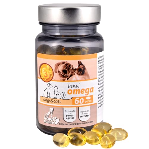 Kowi Omega 60 Fischölperlen 95% für Hunde und Katzen, Omega 3 mit EPA und DHA und Vitamin E. Gelenke, Haut, Haare, Herz, Sicht, kognitive Pflege für das allgemeine Wohlbefinden. Kowi Omega 60 Fischölperlen 95% für Hunde und Katzen, Omega 3 mit EPA und DHA und Vitamin E. Gelenke, Haut, Haare, Herz, Sicht, kognitive Pflege für das allgemeine Wohlbefinden. von KOWI NATURE