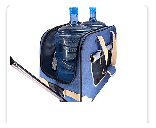 Dog Pet Carrier Cart Rolling Wheel Pet Trolley Case Folding Disassembly Pet Cat Bag Multi-pet Trolley Case Travel Pet Stroller (Color : Blue, Size : Small) von KOZWAY