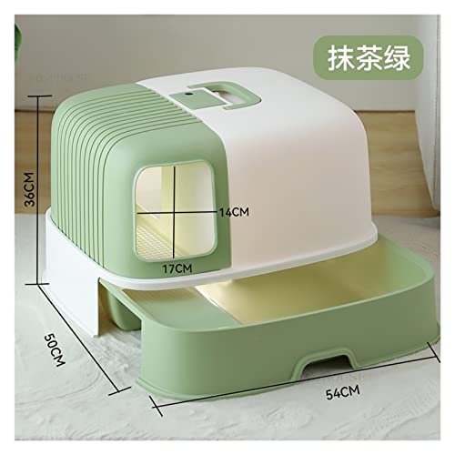 KOZWAY Haushalt Katzentoilette Schublade Vollständig geschlossene Katzenbettpfannen Anti-Sand Spritzwassergeschützte Katzentoilette Große Katzentoilette Katzenzubehör (Color : Green, Size : Small) KOZWAY Haushalt Katzentoilette Schublade Vollständig geschlossene Katzenbettpfannen Anti-Sand Spritzwassergeschützte Katzentoilette Große Katzentoilette Katzenzubehör (Color : Green, Size : Small) von KOZWAY