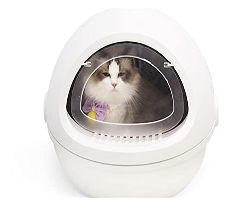 Moderne Katzentoilette, Raumkapsel, Heimtierbedarf, übergroßer, vollständig geschlossener Sandkasten for Katzen, Anti-Spritz-Katzenbettpfannen (Color : A, Size : F) von KOZWAY