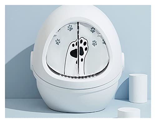 Moderne Katzentoilette, Raumkapsel, Heimtierbedarf, übergroßer, vollständig geschlossener Sandkasten for Katzen, Anti-Spritz-Katzenbettpfannen (Color : C, Size : F) von KOZWAY