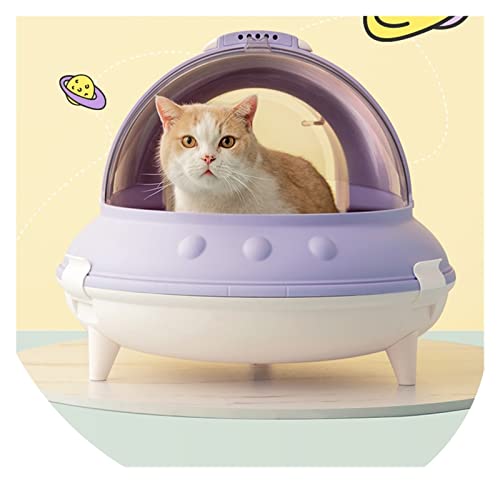 Vollständig geschlossene Katzentoilette, Katzentoilette, Katzenbecken, übergroße zusätzliche Katzenbettpfannen, große Arena-Haustierbedarf (Color : Gold, Size : G) von KOZWAY