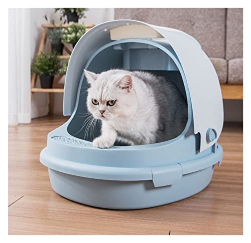 Vollständig geschlossene Katzentoilette Super große Katzentoilette mit oberem Einstieg for Katzen Selbstreinigendes Katzentoiletten-Trainingsset Haustierprodukte (Color : Pink, Size : Clamshell) von KOZWAY