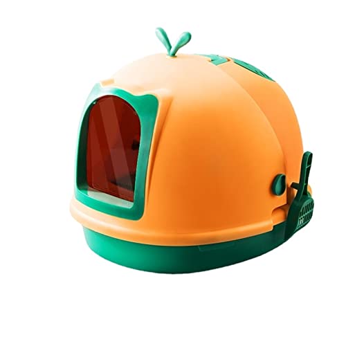 Vollständig geschlossene Katzentoilette Super große Katzentoilette mit oberem Einstieg for Katzen Selbstreinigendes Katzentoiletten-Trainingsset Haustierprodukte (Color : Yellow, Size : Clamshell) von KOZWAY