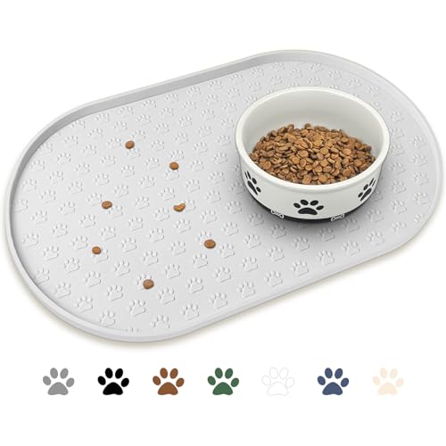 KPWACD Haustier-Platzset für Hunde und Katzen, rutschfest, wasserdicht, verhindert Überlaufen von Futter und Wasser, Silikon-Welpen-Geschirrmatten geeignet für kleine, mittelgroße und große Haustiere, von KPWACD