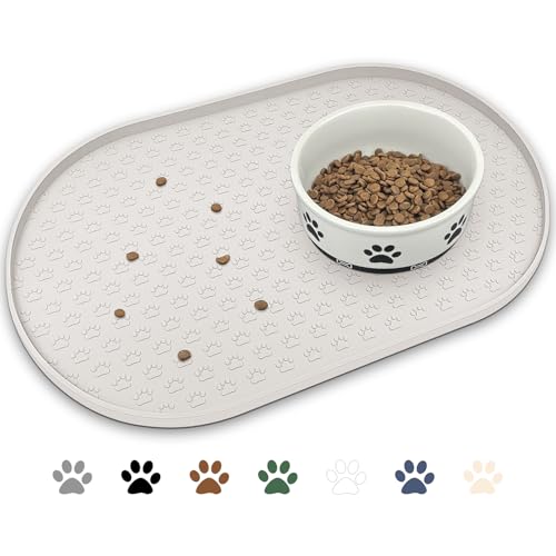 KPWACD Hundefuttermatte, rutschfest, für Futter und Wasser, hohe Lippen, wasserdichte Haustier-Platzdeckchen, verhindert unordentliches Verschütten auf dem Boden, Silikon-Welpen-Tabletts für große, KPWACD Hundefuttermatte, rutschfest, für Futter und Wasser, hohe Lippen, wasserdichte Haustier-Platzdeckchen, verhindert unordentliches Verschütten auf dem Boden, Silikon-Welpen-Tabletts für große, von KPWACD
