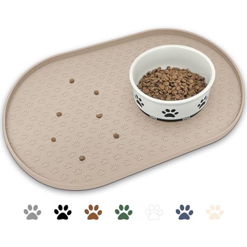 KPWACD Hundefuttermatte, rutschfeste Napfmatten für Futter und Wasser, hohe Lippen, wasserdichtes Haustier-Tischset verhindert unordentliches Verschütten auf dem Boden, Silikon-Welpen-Fütterschalen KPWACD Hundefuttermatte, rutschfeste Napfmatten für Futter und Wasser, hohe Lippen, wasserdichtes Haustier-Tischset verhindert unordentliches Verschütten auf dem Boden, Silikon-Welpen-Fütterschalen von KPWACD