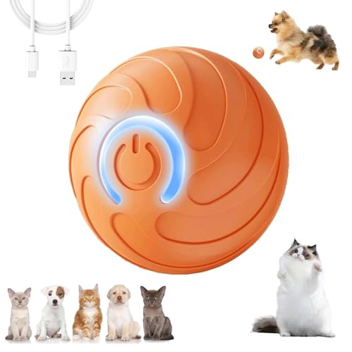 Interaktiver Ball für Hunde, interaktives Spielzeug für Welpen, elektrisches Spielzeug, intelligent, selbstfahrend, mit LED-Licht, wiederaufladbar über USB, automatisches Spielzeug für Welpen, klein Interaktiver Ball für Hunde, interaktives Spielzeug für Welpen, elektrisches Spielzeug, intelligent, selbstfahrend, mit LED-Licht, wiederaufladbar über USB, automatisches Spielzeug für Welpen, klein von KQLHLHDYZ