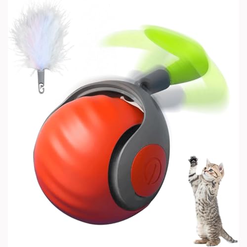 KQLHLHDYZ Interaktives Ballspielzeug für Katzen, interaktives Spielzeug mit auswechselbarem Schwanz, zwei Modi, Spielzeug für Hunde, schnelles Aufladen, USB, automatischer Rollball für Katzen und KQLHLHDYZ Interaktives Ballspielzeug für Katzen, interaktives Spielzeug mit auswechselbarem Schwanz, zwei Modi, Spielzeug für Hunde, schnelles Aufladen, USB, automatischer Rollball für Katzen und von KQLHLHDYZ