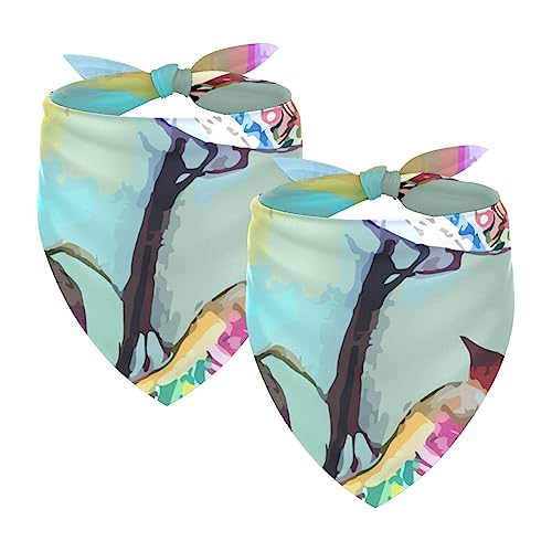 2er-Pack Bandana-Set für Besitzer und Hund, Bandana oder Schal-Set für Mama/Papa des Haustiers, passende Bandanas für die Familie,Abstrakter Malerei Kunst Vogel 2er-Pack Bandana-Set für Besitzer und Hund, Bandana oder Schal-Set für Mama/Papa des Haustiers, passende Bandanas für die Familie,Abstrakter Malerei Kunst Vogel von KQNZT