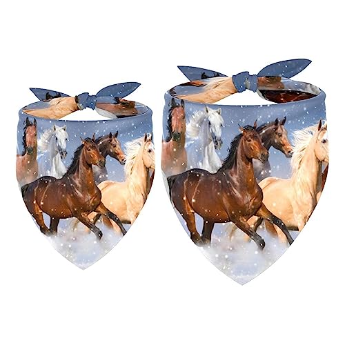 2er-Pack Bandana-Set für Besitzer und Hund, Bandana oder Schal-Set für Mama/Papa des Haustiers, passende Bandanas für die Familie,Gruppe laufender Pferde 2er-Pack Bandana-Set für Besitzer und Hund, Bandana oder Schal-Set für Mama/Papa des Haustiers, passende Bandanas für die Familie,Gruppe laufender Pferde von KQNZT