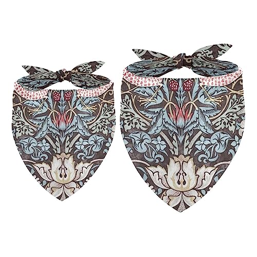 2er-Pack Bandana-Set für Besitzer und Hund, Bandana oder Schal-Set für Mama/Papa des Haustiers, passende Bandanas für die Familie,Vintage Kunst Blumen Vogel Erdbeere 2er-Pack Bandana-Set für Besitzer und Hund, Bandana oder Schal-Set für Mama/Papa des Haustiers, passende Bandanas für die Familie,Vintage Kunst Blumen Vogel Erdbeere von KQNZT