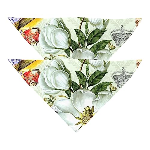 2er-Pack Bandana-Set für Besitzer und Hund, Bandana oder Schal-Set für Mama/Papa des Haustiers, passende Bandanas für die Familie,Weinlese Blumen Schmetterlings Vogel Patchwork Retro 2er-Pack Bandana-Set für Besitzer und Hund, Bandana oder Schal-Set für Mama/Papa des Haustiers, passende Bandanas für die Familie,Weinlese Blumen Schmetterlings Vogel Patchwork Retro von KQNZT