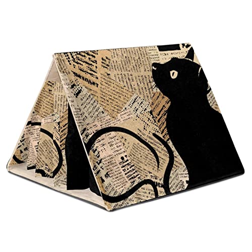 Fleece-Vorhang-Versteck, dreieckiges Versteck für Frettchen, Chinchillas, Igel, Zwergkaninchen, Meerschweinchen, syrische Hamster, Ratten,Schwarze Katze Tierzeitung Retro Fleece-Vorhang-Versteck, dreieckiges Versteck für Frettchen, Chinchillas, Igel, Zwergkaninchen, Meerschweinchen, syrische Hamster, Ratten,Schwarze Katze Tierzeitung Retro von KQNZT