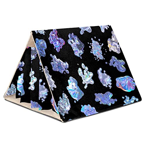 Fleece-Vorhang-Versteck, dreieckiges Versteck für Frettchen, Chinchillas, Igel, Zwergkaninchen, Meerschweinchen, syrische Hamster, Ratten,Vaporwave Trippy Psyche Hippie Neon Schwarz Blau Flüssigkeit Fleece-Vorhang-Versteck, dreieckiges Versteck für Frettchen, Chinchillas, Igel, Zwergkaninchen, Meerschweinchen, syrische Hamster, Ratten,Vaporwave Trippy Psyche Hippie Neon Schwarz Blau Flüssigkeit von KQNZT