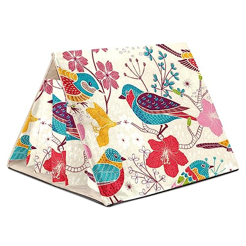 Fleece-Vorhang-Versteck, dreieckiges Versteck für Frettchen, Chinchillas, Igel, Zwergkaninchen, Meerschweinchen, syrische Hamster, Ratten,Wilder Blumen Vogel Retro Kunst Frühling Fleece-Vorhang-Versteck, dreieckiges Versteck für Frettchen, Chinchillas, Igel, Zwergkaninchen, Meerschweinchen, syrische Hamster, Ratten,Wilder Blumen Vogel Retro Kunst Frühling von KQNZT