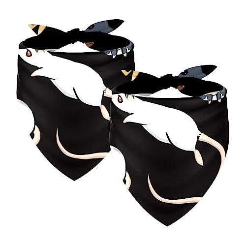 Haustier-Bandanas-Set, 2er-Pack Hundeschal-Lätzchen für Besitzer Kleiner, mittelgroßer und großer Hunde und Katzen,Cartoon Tier Maus von KQNZT