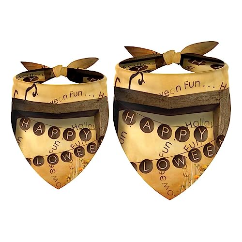 Haustier-Bandanas-Set, 2er-Pack Hundeschal-Lätzchen für Besitzer Kleiner, mittelgroßer und großer Hunde und Katzen,Halloween Nacht Maus Mond Süßes oder Saures Haustier-Bandanas-Set, 2er-Pack Hundeschal-Lätzchen für Besitzer Kleiner, mittelgroßer und großer Hunde und Katzen,Halloween Nacht Maus Mond Süßes oder Saures von KQNZT