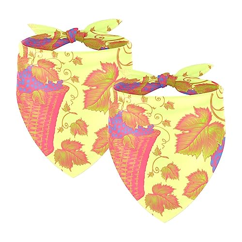 Haustier-Bandanas-Set, 2er-Pack Hundeschal-Lätzchen für Besitzer Kleiner, mittelgroßer und großer Hunde und Katzen,Vintage Korb mit Weinblättern Haustier-Bandanas-Set, 2er-Pack Hundeschal-Lätzchen für Besitzer Kleiner, mittelgroßer und großer Hunde und Katzen,Vintage Korb mit Weinblättern von KQNZT