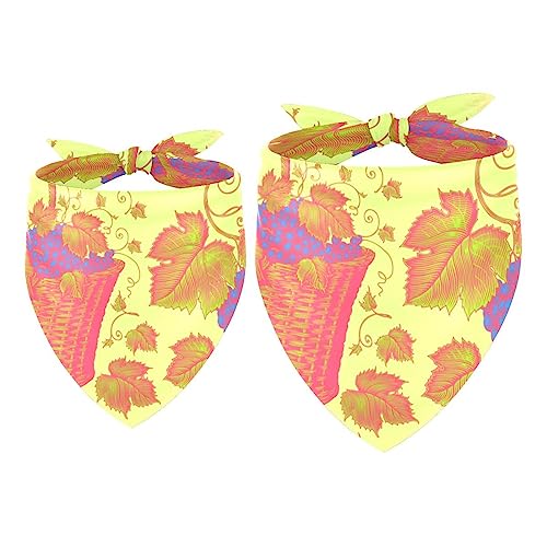 Haustier-Bandanas-Set, 2er-Pack Hundeschal-Lätzchen für Besitzer Kleiner, mittelgroßer und großer Hunde und Katzen,Vintage Korb mit Weinblättern Haustier-Bandanas-Set, 2er-Pack Hundeschal-Lätzchen für Besitzer Kleiner, mittelgroßer und großer Hunde und Katzen,Vintage Korb mit Weinblättern von KQNZT