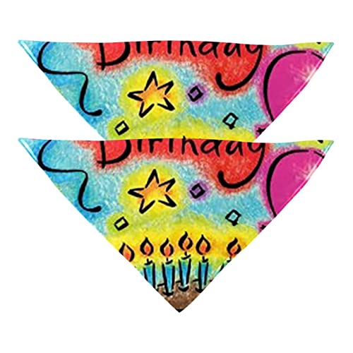 Hundehalstücher, 2er-Pack Haustierschal, Haustierzubehör, süße Welpenhalstücher,Alles Gute zum Geburtstagkuchen Ballon reizendes Muster Hundehalstücher, 2er-Pack Haustierschal, Haustierzubehör, süße Welpenhalstücher,Alles Gute zum Geburtstagkuchen Ballon reizendes Muster von KQNZT