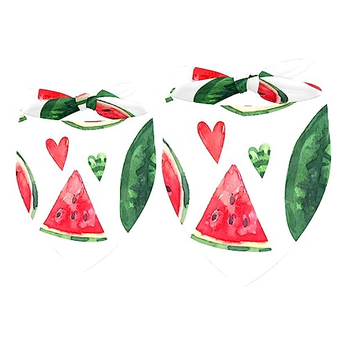 Hundehalstücher, 2er-Pack Haustierschal, Haustierzubehör, süße Welpenhalstücher,Aquarell Frucht Wassermelone reizendes Herz Hundehalstücher, 2er-Pack Haustierschal, Haustierzubehör, süße Welpenhalstücher,Aquarell Frucht Wassermelone reizendes Herz von KQNZT