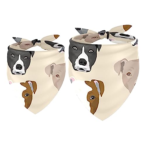 Hundehalstücher, 2er-Pack Haustierschal, Haustierzubehör, süße Welpenhalstücher,Cartoon Tiere Hunde von KQNZT