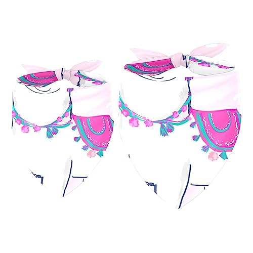 Hundehalstücher, 2er-Pack Haustierschal, Haustierzubehör, süße Welpenhalstücher,Cartoon rosa Lama reizendes Tier Hundehalstücher, 2er-Pack Haustierschal, Haustierzubehör, süße Welpenhalstücher,Cartoon rosa Lama reizendes Tier von KQNZT