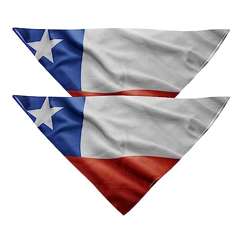 Hundehalstücher, 2er-Pack Haustierschal, Haustierzubehör, süße Welpenhalstücher,Chile Flagge von KQNZT