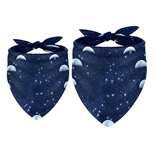 Hundehalstücher, 2er-Pack Haustierschal, Haustierzubehör, süße Welpenhalstücher,Galaxie Mond Blau Universum Sternenhimmel Milchstraße Hundehalstücher, 2er-Pack Haustierschal, Haustierzubehör, süße Welpenhalstücher,Galaxie Mond Blau Universum Sternenhimmel Milchstraße von KQNZT