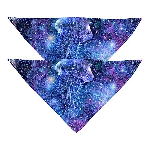 Hundehalstücher, 2er-Pack Haustierschal, Haustierzubehör, süße Welpenhalstücher,Galaxy Qualle Blue Universe Sternenhimmel Milchstraße Hundehalstücher, 2er-Pack Haustierschal, Haustierzubehör, süße Welpenhalstücher,Galaxy Qualle Blue Universe Sternenhimmel Milchstraße von KQNZT