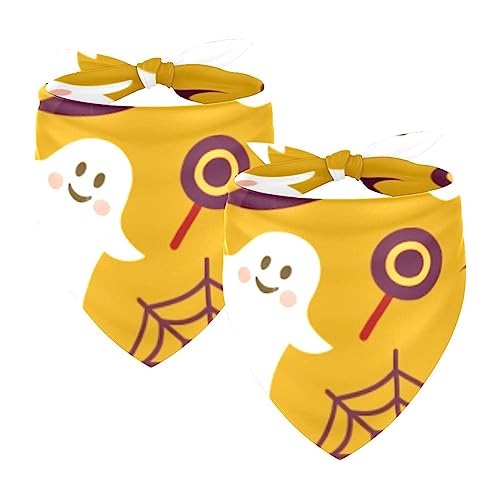 Hundehalstücher, 2er-Pack Haustierschal, Haustierzubehör, süße Welpenhalstücher,Halloween Karikatur Spinnen Knochen reizendes Muster Hundehalstücher, 2er-Pack Haustierschal, Haustierzubehör, süße Welpenhalstücher,Halloween Karikatur Spinnen Knochen reizendes Muster von KQNZT