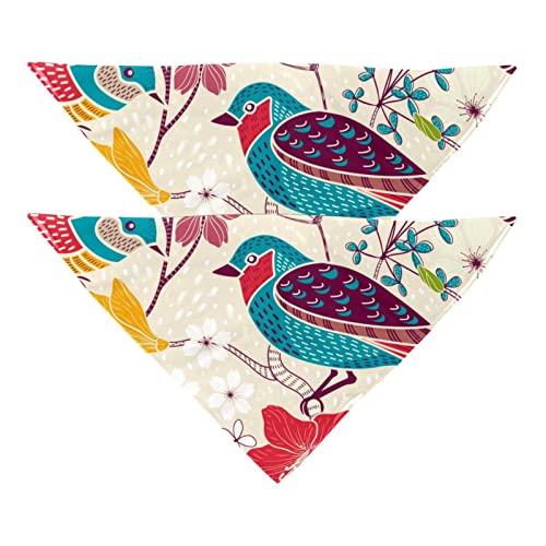 Hundehalstücher, 2er-Pack Haustierschal, Haustierzubehör, süße Welpenhalstücher,Wilder Blumen Vogel Retro Kunst Frühling Hundehalstücher, 2er-Pack Haustierschal, Haustierzubehör, süße Welpenhalstücher,Wilder Blumen Vogel Retro Kunst Frühling von KQNZT