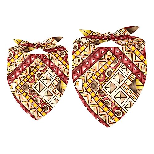 Hundehalstücher im 2er-Pack, dreieckiger Haustierschal, transparenter Chiffon-Stoff, Halstuch für kleine, mittelgroße und große Hunde und Katzen,Geometrisches Muster Ethnic Tribal Vintage Bohemian Hundehalstücher im 2er-Pack, dreieckiger Haustierschal, transparenter Chiffon-Stoff, Halstuch für kleine, mittelgroße und große Hunde und Katzen,Geometrisches Muster Ethnic Tribal Vintage Bohemian von KQNZT
