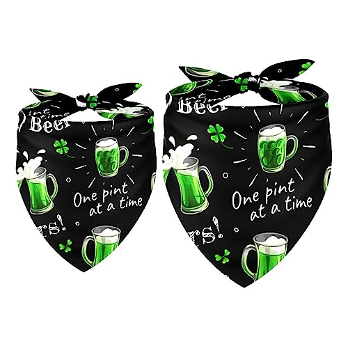 Hundehalstücher im 2er-Pack, dreieckiger Haustierschal, transparenter Chiffon-Stoff, Halstuch für kleine, mittelgroße und große Hunde und Katzen,Grünes Shamrock Bier zum St. Patrick's Day Hundehalstücher im 2er-Pack, dreieckiger Haustierschal, transparenter Chiffon-Stoff, Halstuch für kleine, mittelgroße und große Hunde und Katzen,Grünes Shamrock Bier zum St. Patrick's Day von KQNZT