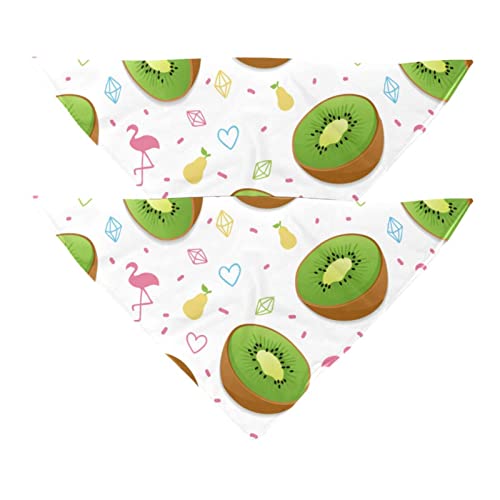 Hundehalstücher im 2er-Pack, dreieckiger Haustierschal, transparenter Chiffon-Stoff, Halstuch für kleine, mittelgroße und große Hunde und Katzen,Kiwi Frucht Flamingo Ananas Hundehalstücher im 2er-Pack, dreieckiger Haustierschal, transparenter Chiffon-Stoff, Halstuch für kleine, mittelgroße und große Hunde und Katzen,Kiwi Frucht Flamingo Ananas von KQNZT