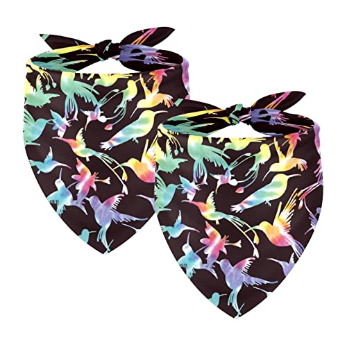 Hundehalstücher im 2er-Pack, dreieckiger Haustierschal, transparenter Chiffon-Stoff, Halstuch für kleine, mittelgroße und große Hunde und Katzen,Regenbogen Tie Dye Vogel Tier Kunst Hundehalstücher im 2er-Pack, dreieckiger Haustierschal, transparenter Chiffon-Stoff, Halstuch für kleine, mittelgroße und große Hunde und Katzen,Regenbogen Tie Dye Vogel Tier Kunst von KQNZT