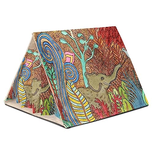 KQNZT Fleece-Vorhang-Versteck, dreieckiges Versteck für Frettchen, Chinchillas, Igel, Zwergkaninchen, Meerschweinchen, syrische Hamster, Ratten,Malerei Tier Elefant Vogel Wald KQNZT Fleece-Vorhang-Versteck, dreieckiges Versteck für Frettchen, Chinchillas, Igel, Zwergkaninchen, Meerschweinchen, syrische Hamster, Ratten,Malerei Tier Elefant Vogel Wald von KQNZT
