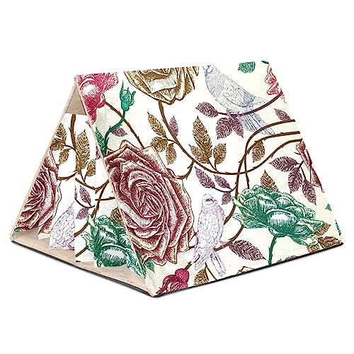 KQNZT Fleece-Vorhang-Versteck, dreieckiges Versteck für Frettchen, Chinchillas, Igel, Zwergkaninchen, Meerschweinchen, syrische Hamster, Ratten,Weinlese Rosen Vogel mit Blumen KQNZT Fleece-Vorhang-Versteck, dreieckiges Versteck für Frettchen, Chinchillas, Igel, Zwergkaninchen, Meerschweinchen, syrische Hamster, Ratten,Weinlese Rosen Vogel mit Blumen von KQNZT
