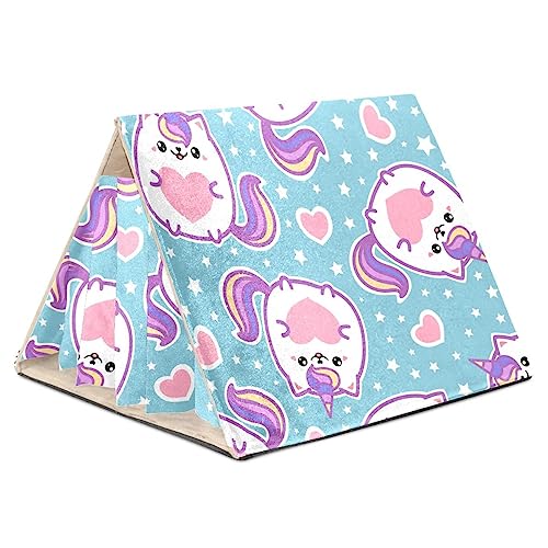 KQNZT Meerschweinchen-Versteck, Fleece-Versteck, dreieckiges Schlafbett für kleine Haustiere, Ratte, Chinchilla, Frettchen, Hamster,Cartoon Einhorn Herz KQNZT Meerschweinchen-Versteck, Fleece-Versteck, dreieckiges Schlafbett für kleine Haustiere, Ratte, Chinchilla, Frettchen, Hamster,Cartoon Einhorn Herz von KQNZT