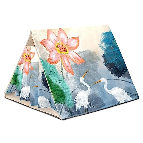 KQNZT Meerschweinchen-Versteck, Fleece-Versteck, dreieckiges Schlafbett für kleine Haustiere, Ratte, Chinchilla, Frettchen, Hamster,Kran Seerose Retro traditionelle Malerei KQNZT Meerschweinchen-Versteck, Fleece-Versteck, dreieckiges Schlafbett für kleine Haustiere, Ratte, Chinchilla, Frettchen, Hamster,Kran Seerose Retro traditionelle Malerei von KQNZT