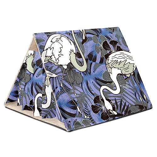 KQNZT Meerschweinchen-Versteck, Fleece-Versteck, dreieckiges Schlafbett für kleine Haustiere, Ratte, Chinchilla, Frettchen, Hamster,Lila Tropische Blätter Blume Flamingo KQNZT Meerschweinchen-Versteck, Fleece-Versteck, dreieckiges Schlafbett für kleine Haustiere, Ratte, Chinchilla, Frettchen, Hamster,Lila Tropische Blätter Blume Flamingo von KQNZT