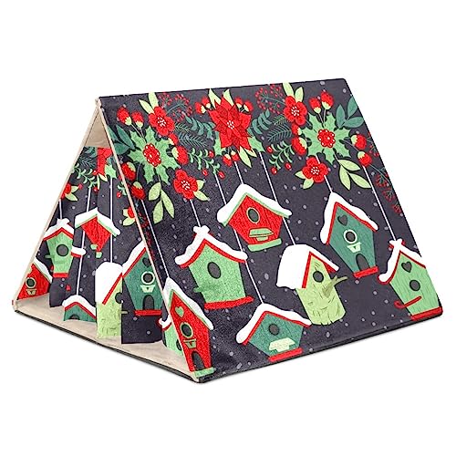 KQNZT Meerschweinchen-Versteck, Fleece-Versteck, dreieckiges Schlafbett für kleine Haustiere, Ratte, Chinchilla, Frettchen, Hamster,Nest Blume des Weihnachtskarikatur Vogels KQNZT Meerschweinchen-Versteck, Fleece-Versteck, dreieckiges Schlafbett für kleine Haustiere, Ratte, Chinchilla, Frettchen, Hamster,Nest Blume des Weihnachtskarikatur Vogels von KQNZT