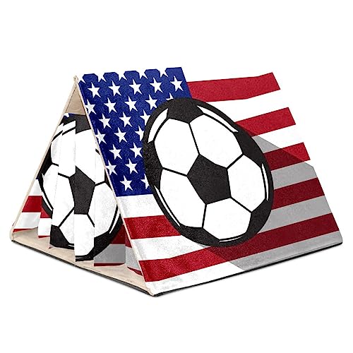 KQNZT Meerschweinchen-Versteck, Kleintier-Fleece-Versteck, süßes Schlafbett für Frettchen, Chinchillas, kleine Haustiere,Amerikanische Flagge des Fußballs KQNZT Meerschweinchen-Versteck, Kleintier-Fleece-Versteck, süßes Schlafbett für Frettchen, Chinchillas, kleine Haustiere,Amerikanische Flagge des Fußballs von KQNZT