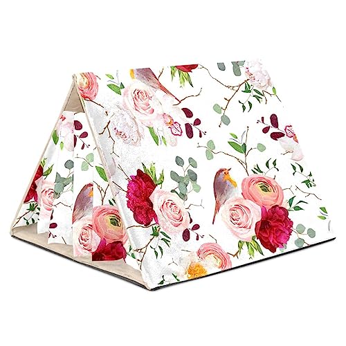KQNZT Meerschweinchen-Versteck, Kleintier-Fleece-Versteck, süßes Schlafbett für Frettchen, Chinchillas, kleine Haustiere,Frühlings Rosa Rosen Blumen Vogel Pastorable KQNZT Meerschweinchen-Versteck, Kleintier-Fleece-Versteck, süßes Schlafbett für Frettchen, Chinchillas, kleine Haustiere,Frühlings Rosa Rosen Blumen Vogel Pastorable von KQNZT