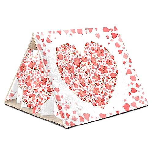 KQNZT Meerschweinchen-Versteck, Kleintier-Fleece-Versteck, süßes Schlafbett für Frettchen, Chinchillas, kleine Haustiere,Kirschblüten Rosa Herz Valentinstag KQNZT Meerschweinchen-Versteck, Kleintier-Fleece-Versteck, süßes Schlafbett für Frettchen, Chinchillas, kleine Haustiere,Kirschblüten Rosa Herz Valentinstag von KQNZT