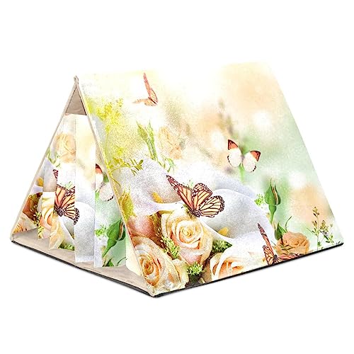 KQNZT Versteck für Meerschweinchen, Meerschweinchenkäfigzubehör für Meerschweinchen, Hasen, Hamster, Chinchilla, Kaninchen,Frühlings Champagne Rosen Schmetterling KQNZT Versteck für Meerschweinchen, Meerschweinchenkäfigzubehör für Meerschweinchen, Hasen, Hamster, Chinchilla, Kaninchen,Frühlings Champagne Rosen Schmetterling von KQNZT